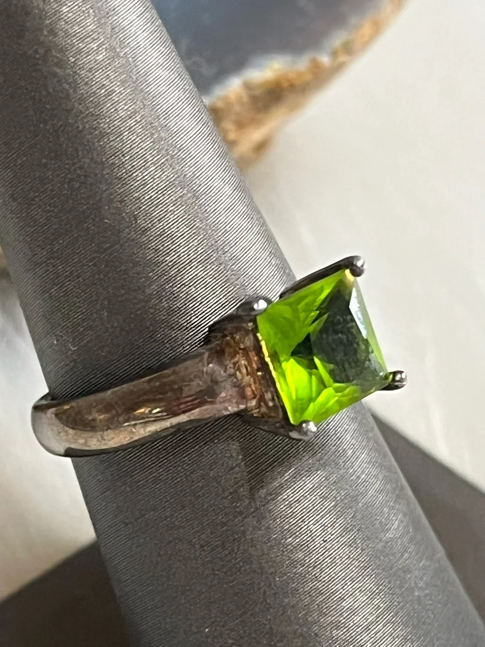 Peridot Sterling Solitaire Ring